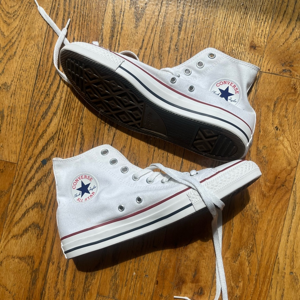 Converse White High-Top Sneakers never been worn